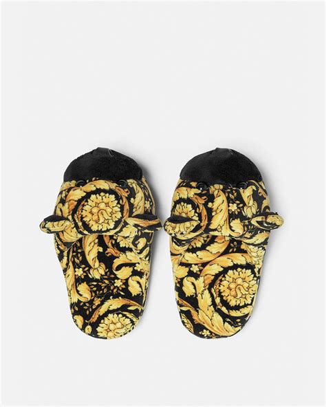 Teddy Bear Barocco Kids Slippers Black,Print 